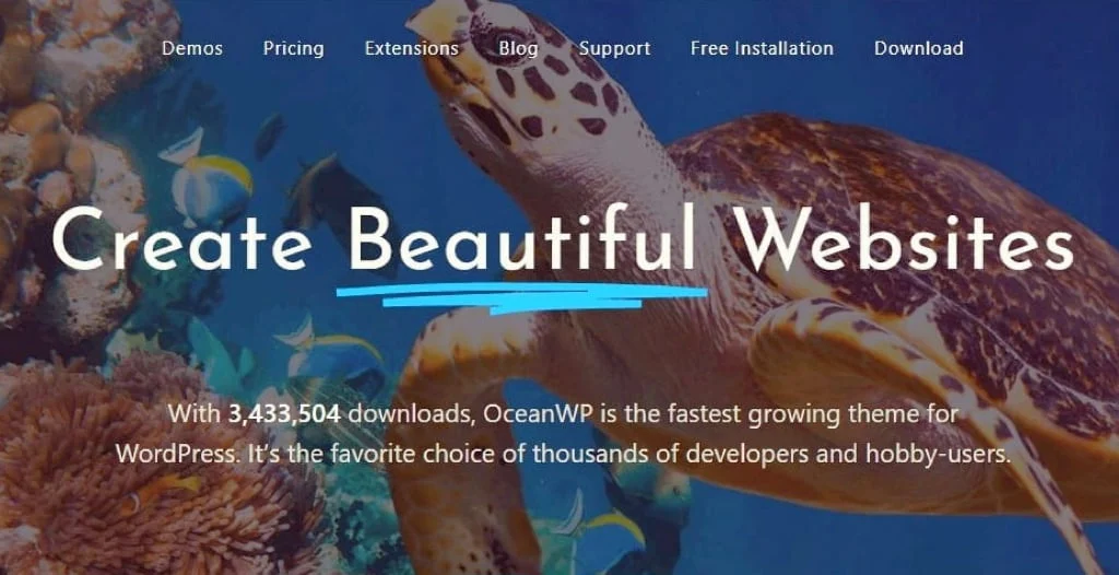 oceanwp Wordpress thema - Blog afbeelding