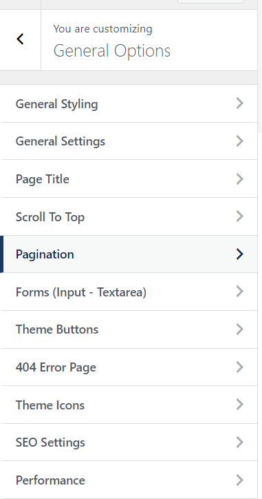 oceanwp theme General Options
