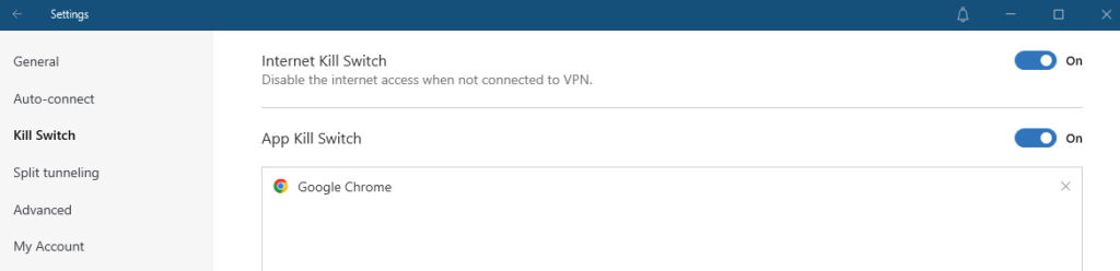 NordVPN — функция экстренного отключения от сети