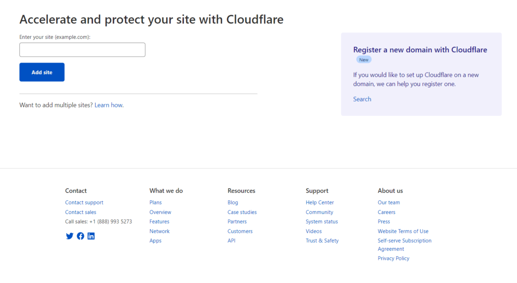 Cloudflare Ajouter Site Internet